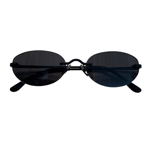 Vehla Cleo Black Smoke Sunglasses VS537 Rimless Oval Lens - Picture 1 of 9